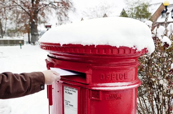 Post box with snow