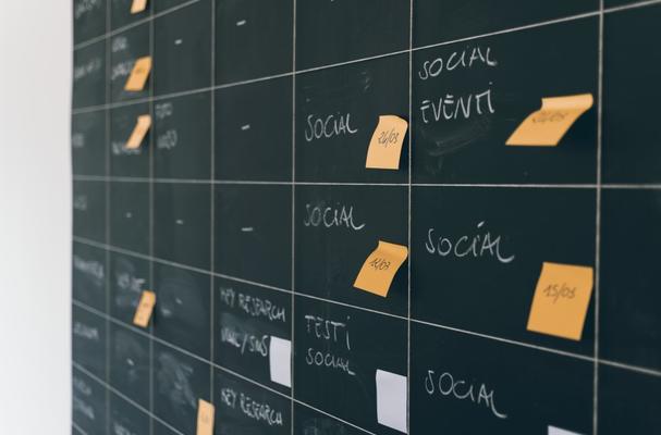 Social Media content planning board