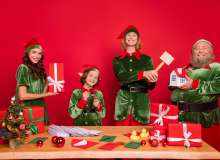 Elves preparing for Christmas